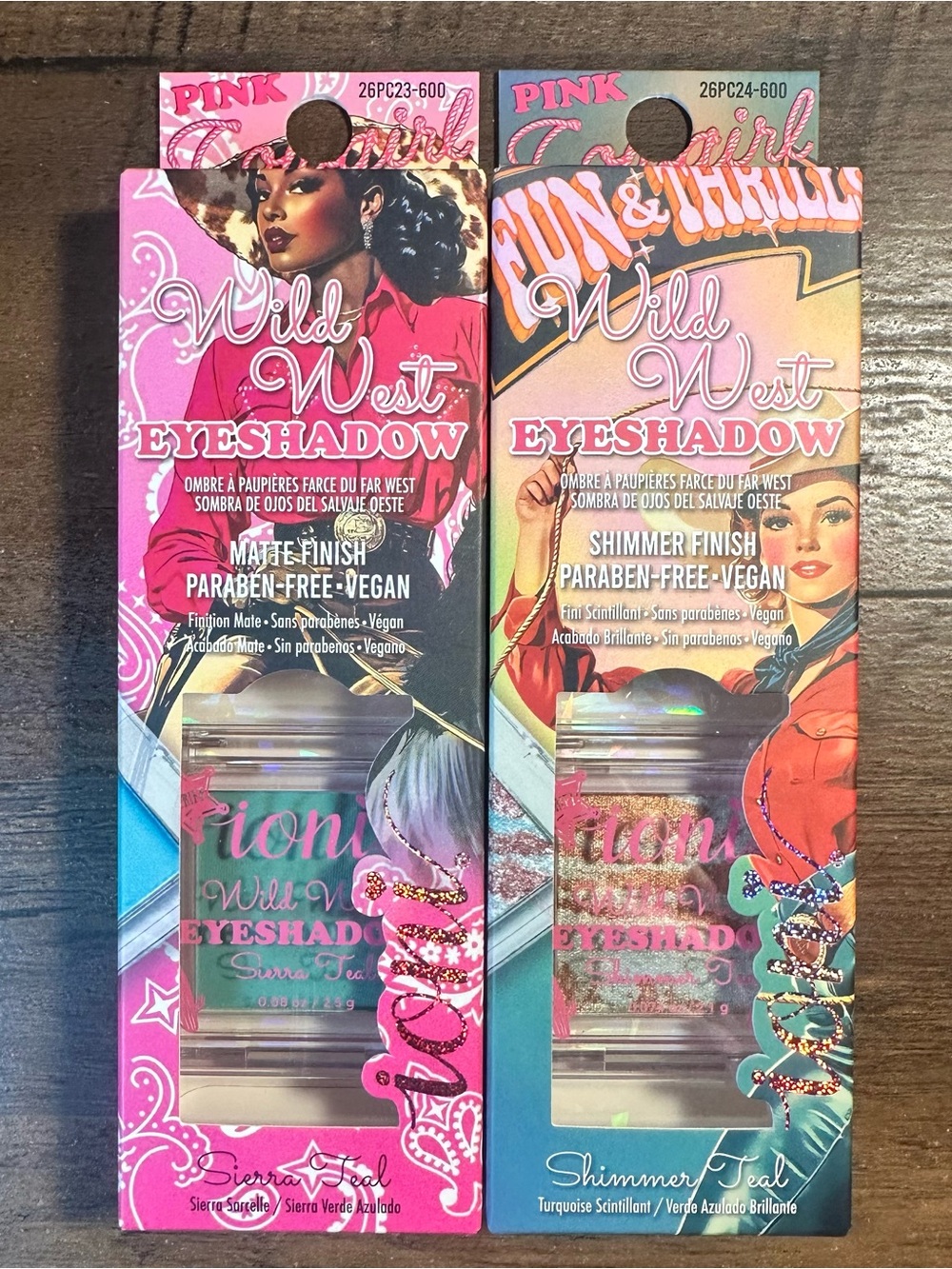 Ioni PINK COWGIRL Wild West Eyeshadow ~Sierra Teal & Shimmer Teal~ BNIB